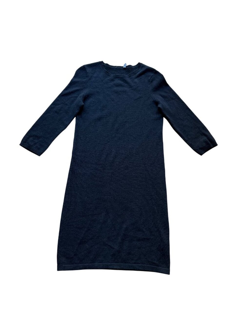 Cashmere Luxury Size XS Black Long Sleeve Crewneck Knee Length Sweater Dress